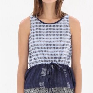 Ace & Jig Blue and White Patterned Tank Top